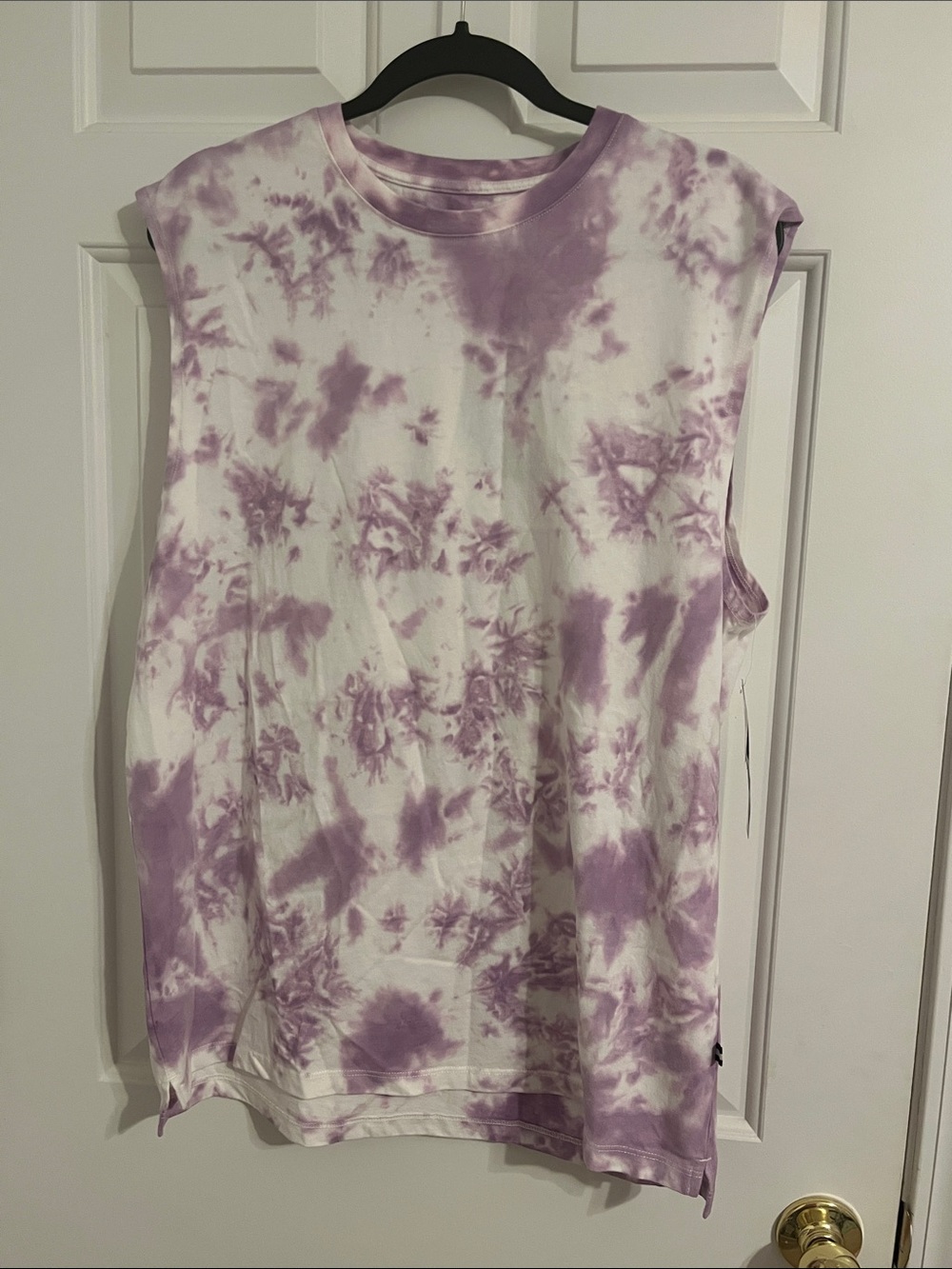 Tie-Dye Muscle Tank Top - Lavender White